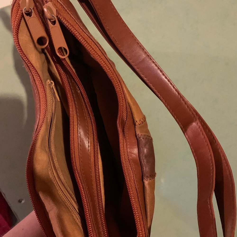 Patchwork Leather Purse With Adjustable Strap - image 4